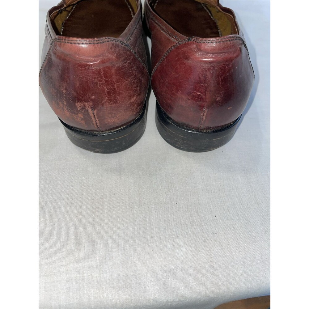 Alfani Italy Dress Loafers Men’s Size 11 W Brown Leather Tassels Block Heels - Picture 11 of 13